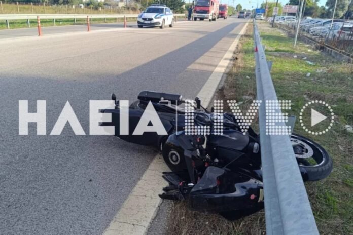 Αμαλιάδα:-Σοβαρός-τραυματισμός-δικυκλιστή-μετά-από-εκτροπή-μοτοσικλέτας-–-Προσέκρουσε-σε-μπαριέρες